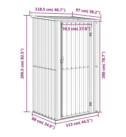 Abri de jardin Marron 118,5x97x209,5 cm Acier galvanisé