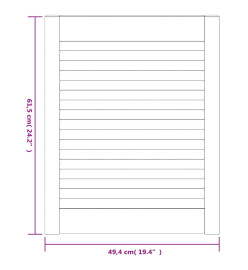 Portes à persiennes 2 pcs Bois de pin massif 61,5x49,4 cm