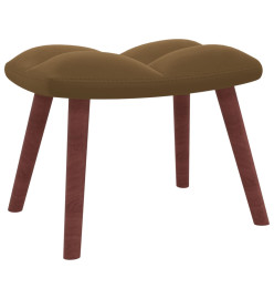 Chaise de relaxation avec repose-pied Marron Velours