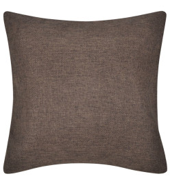 Housses de coussin 4 pcs Aspect de lin Marron 40x40 cm