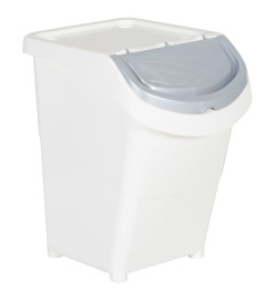 Poubelles empilables avec couvercles 3 pcs blanc PP 120 L