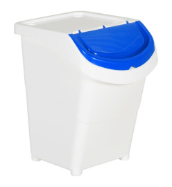 Poubelles empilables avec couvercles 3 pcs blanc PP 120 L