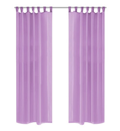 Rideau occultant 2 pcs Voile 140 x 225 cm Lilas