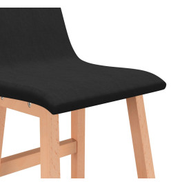 Tabourets de bar lot de 2 noir tissu