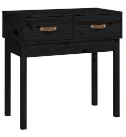 Table console Noir 76,5x40x75 cm Bois massif de pin