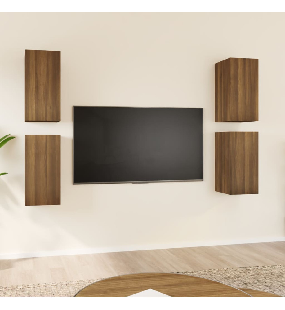 Meubles TV 4 pcs Chêne marron 30,5x30x60 cm Bois d'ingénierie