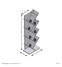 FMD Étagère géométrique sur pied à livres Blanc