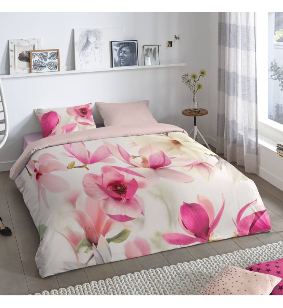 Good Morning Housse de couette MAGNA 240x200/220 cm Rose et blanc