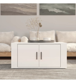 Table basse Blanc brillant 80x50x36 cm Bois d'ingénierie