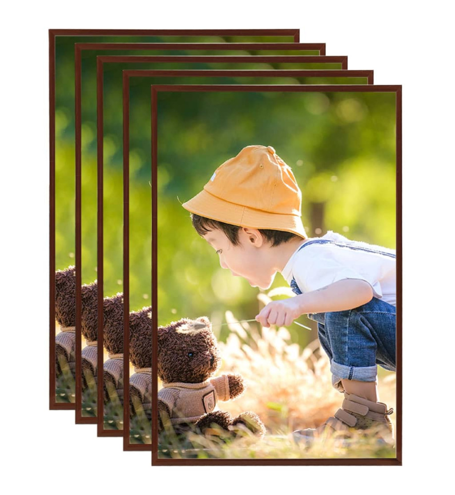 Collage de cadres photo 5 pcs de mur table Bronze 50x70 cm MDF