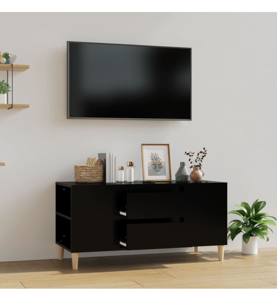 Meuble TV Noir 102x44,5x50 cm Bois d'ingénierie