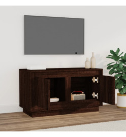 Meuble TV chêne marron 80x35x45 cm bois d'ingénierie