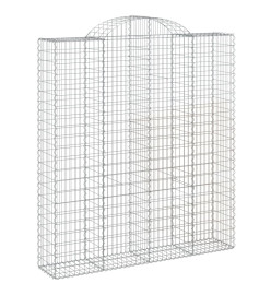 Paniers à gabions arqués 2 pcs 200x50x220/240 cm Fer galvanisé