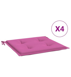 Coussins de chaise de jardin lot de 4 rose 40x40x3 cm