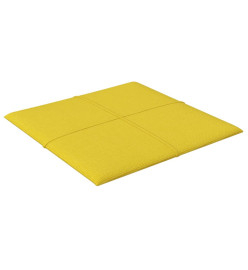 Panneaux muraux 12 pcs Jaune clair 30x30 cm Tissu 1,08 m²