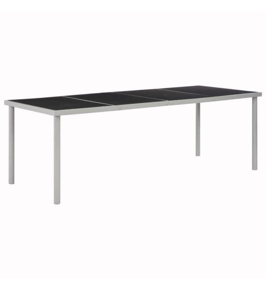 Table de jardin Noir 220x90x74,5 cm Acier