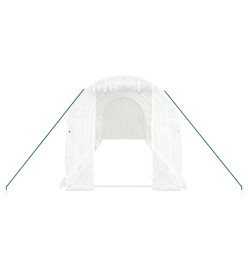 Serre avec cadre en acier blanc 16 m² 8x2x2 m