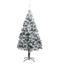 Sapin de Noël artificiel avec neige floquée vert 240 cm PVC