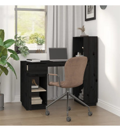 Bureau Noir 110x53x117 cm Bois massif de pin