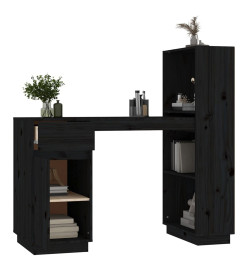 Bureau Noir 110x53x117 cm Bois massif de pin