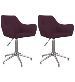 Chaises à manger pivotantes lot de 2 violet tissu