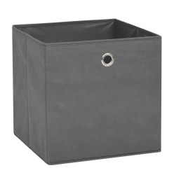 Boîte de rangement 10 pcs Tissu non-tissé 32x32x32 cm Gris