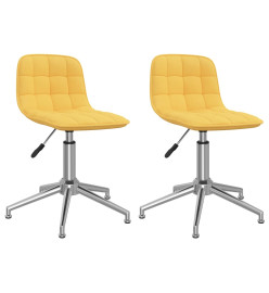 Chaises pivotantes à manger lot de 2 jaune tissu