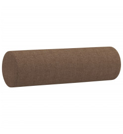 Coussins décoratifs 2 pcs Marron Ø15x50 cm Tissu