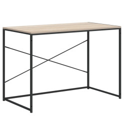 Bureau d'ordinateur Noir et chêne 110x60x70 cm Aggloméré