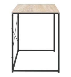 Bureau d'ordinateur Noir et chêne 110x60x70 cm Aggloméré