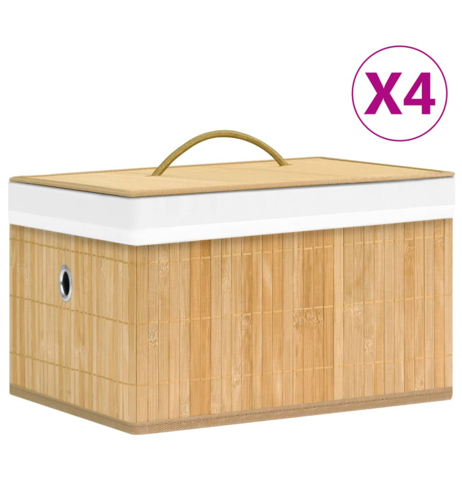 Boîtes de rangement en bambou 4 pcs