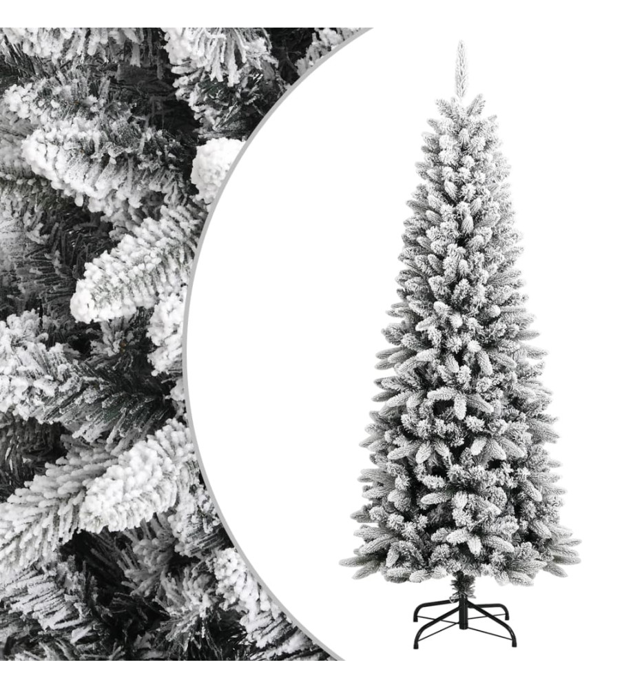 Sapin de Noël artificiel avec neige floquée 180 cm PVC et PE