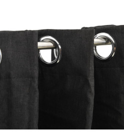 Rideaux occultants Aspect de lin 2 pcs Anthracite 140x175 cm