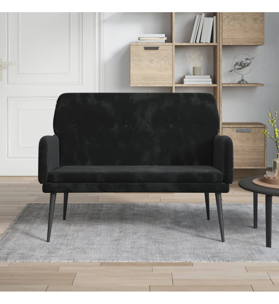 Banc Noir 108x79x79 cm Velours