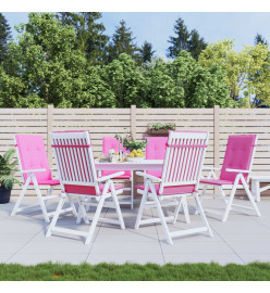 Coussins de chaise à dossier haut 6 pcs rose tissu