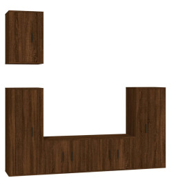 Ensemble de meubles TV 5 pcs Chêne marron Bois d'ingénierie