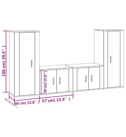 Ensemble de meubles TV 4 pcs Chêne sonoma Bois d'ingénierie