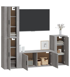 Ensemble de meubles TV 4 pcs Sonoma gris Bois d'ingénierie