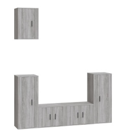 Ensemble de meubles TV 5 pcs Sonoma gris Bois d'ingénierie