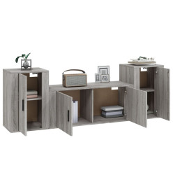 Ensemble de meubles TV 3 pcs Sonoma gris Bois d'ingénierie