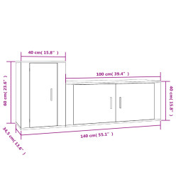 Ensemble de meubles TV 2 pcs Chêne marron Bois d'ingénierie