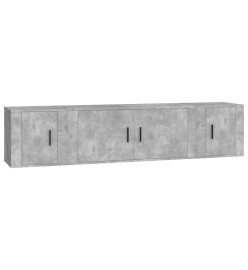 Ensemble de meubles TV 3 pcs Gris béton Bois d'ingénierie