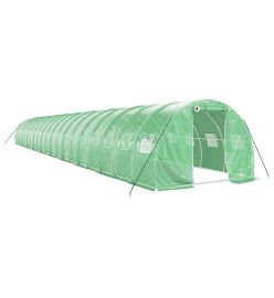 Serre avec cadre en acier vert 60 m² 20x3x2 m