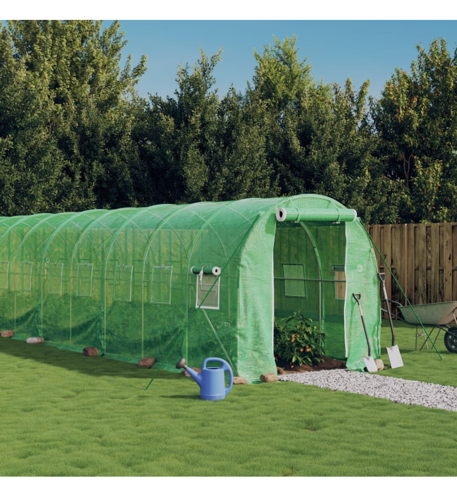 Serre avec cadre en acier vert 12 m² 6x2x2 m