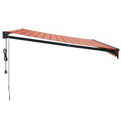 Auvent rétractable automatique orange et marron 4,5x3 m