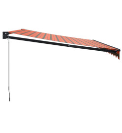 Auvent rétractable orange et marron 4,5x3 m tissu et aluminium