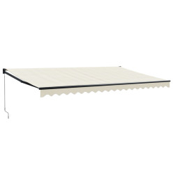 Auvent rétractable crème 5x3 m tissu et aluminium