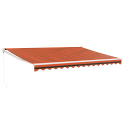 Auvent rétractable orange et marron 4x3 m tissu et aluminium