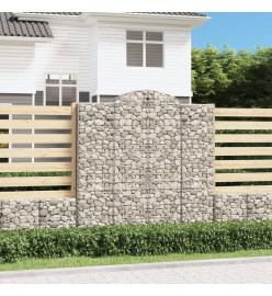 Paniers à gabions arqués 2 pcs 200x50x200/220 cm Fer galvanisé