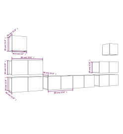 Ensemble de meubles TV 8 pcs Sonoma gris Bois d'ingénierie